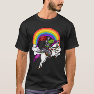 T-Rex Dinosaur Knight Riding Unicorn T-Shirt