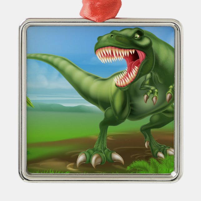 T Rex Dinosaur Metal Tree Decoration (Front)