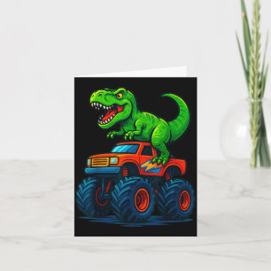 T-Rex Dinosaur Monster Truck Boys Birthday School Card