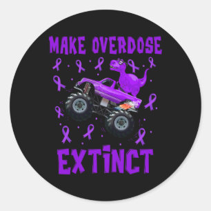 T Rex Dinosaur Monster Truck Make Overdose Extinct Classic Round Sticker