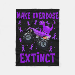 T Rex Dinosaur Monster Truck Make Overdose Extinct Fleece Blanket