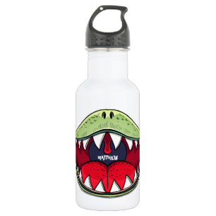 T-Rex Dinosaur Mouth Green Kids Name 532 Ml Water Bottle