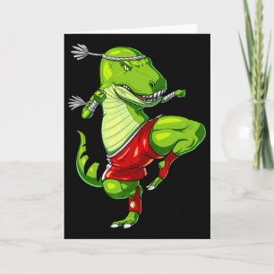 T-rex Dinosaur Muay Thai Boxing Karate Martial Art Card