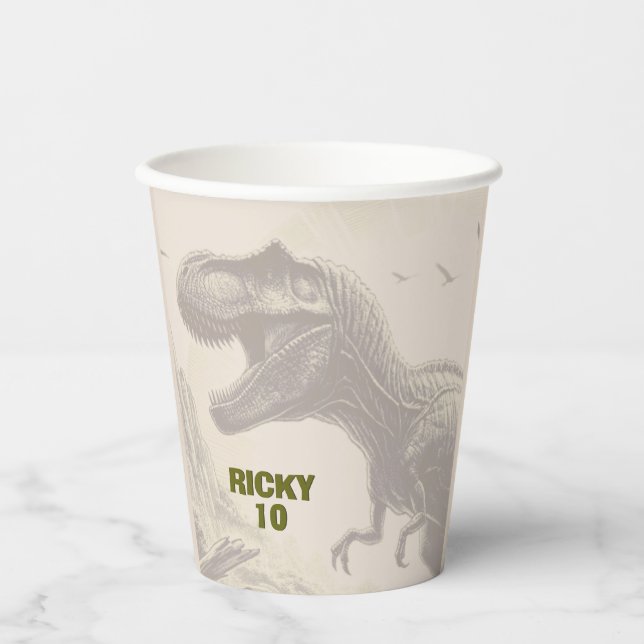 T-rex Dinosaur Paper Cups (Front)