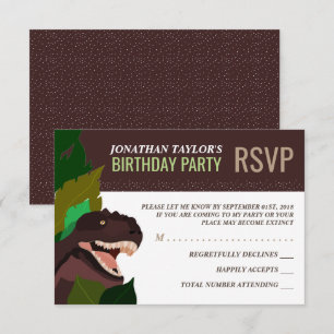 T Rex Dinosaur Party Children's Birthday RSVP Invitation