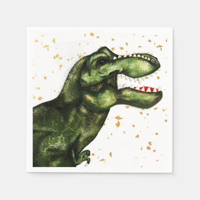 T-Rex Dinosaur Party Napkins (Front)