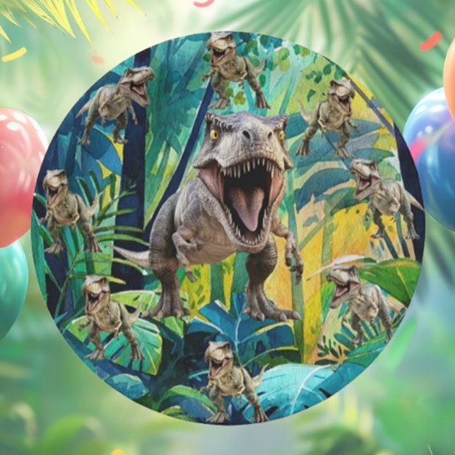 T Rex Dinosaur Party Paper Plate (Fun T-Rex Dinosaur Party Paper Plates for a Roaring Good Time!)