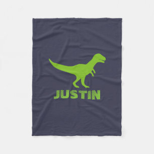 T rex dinosaur personalised fleece blanket for kid