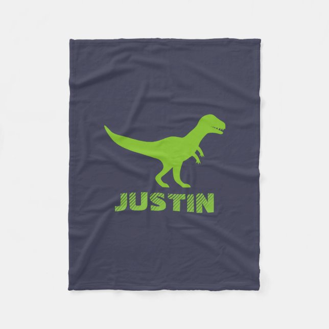 T rex dinosaur personalised fleece blanket for kid (Front)