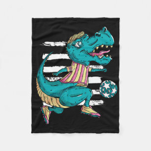 T-rex Dinosaur Plays Soccer - Trex Design  Fleece Blanket