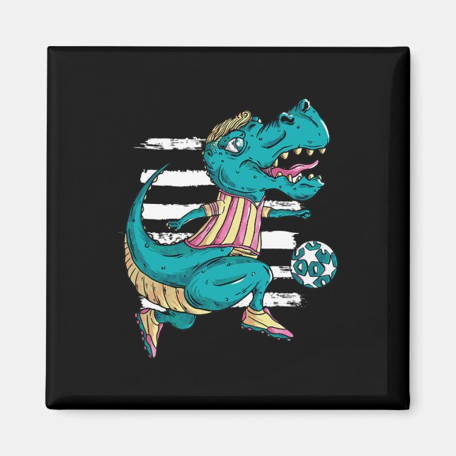 T-rex Dinosaur Plays Soccer - Trex Design  Magnet (Front)