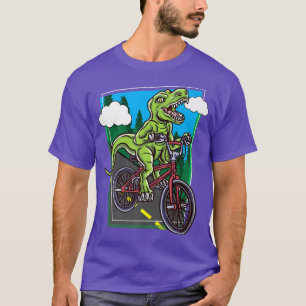 T-Rex Dinosaur Riding BMX Bike Bicycle Boys T-Shirt
