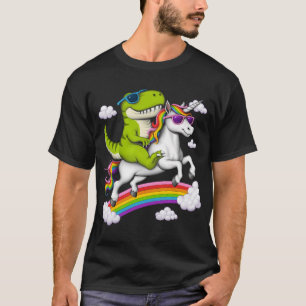 T-Rex Dinosaur Riding Unicorn T-Shirt