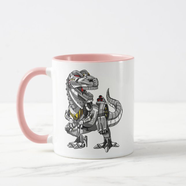 T-Rex Dinosaur Robot Monster Boys Kids Mug (Left)