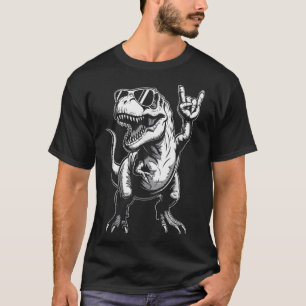 T-rex Dinosaur Rock Music Funny Music Men Woman Ki T-Shirt