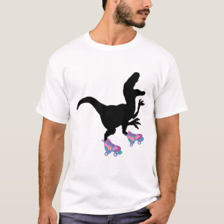 T-rex Dinosaur Roller Skating Funny T-Shirt