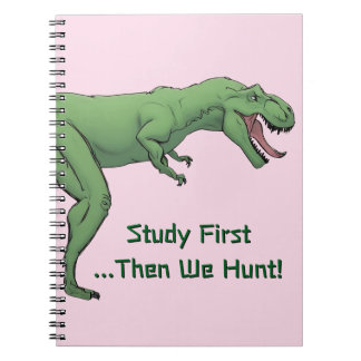 T-Rex Dinosaur School Spiral Notebook Paper