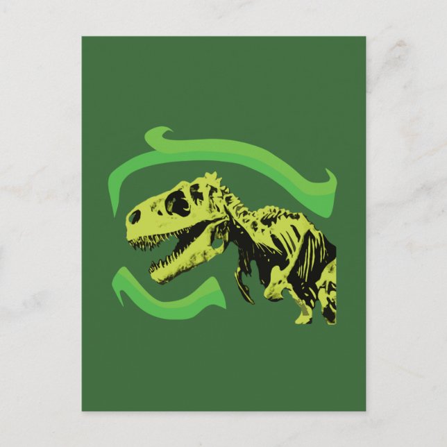 T-Rex Dinosaur Skeleton Postcard (Front)