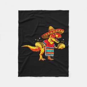 T-rex dinosaur taco lover cinco de mayo sombrero fleece blanket