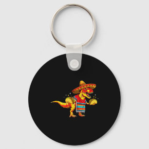 T-rex dinosaur taco lover cinco de mayo sombrero key ring