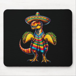 T-rex Dinosaur Taco Lover Cinco De Mayo Sombrero P Mouse Pad