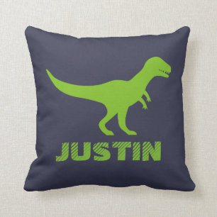 T Rex dinosaur throw pillow personalised for kids