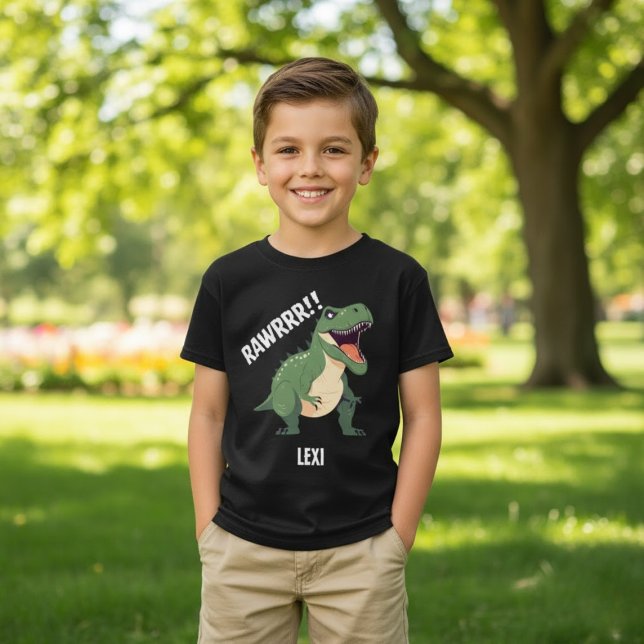 T-Rex Dinosaur Tyrannosaurus Rex Custom Name T-Shirt (Creator Uploaded)