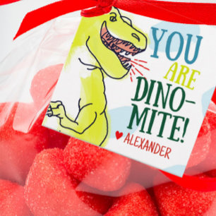T-Rex Dinosaur Valentine Gift Tags