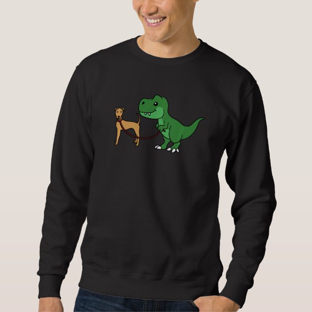 T Rex Dinosaur Walking Ginger Dog Sweatshirt (Front)