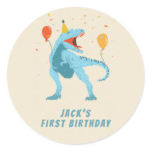 T-Rex Dinosaur Watercolor Birthday Party
