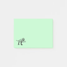 T-Rex Dinosaur With Tennis Racket on Green