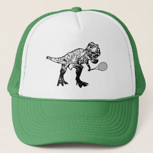 T-Rex Dinosaur with Tennis Racquet Trucker Hat