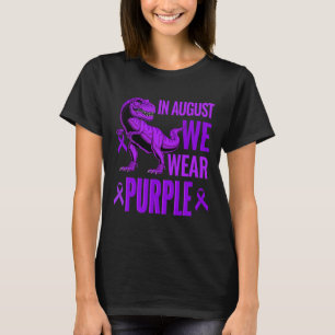 T Rex Dinosaurs In August We Wear Purple Overdose T-Shirt