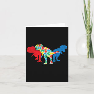 T-rex Dinosaurs Puzzle Dino Autism Awareness Asl G Card