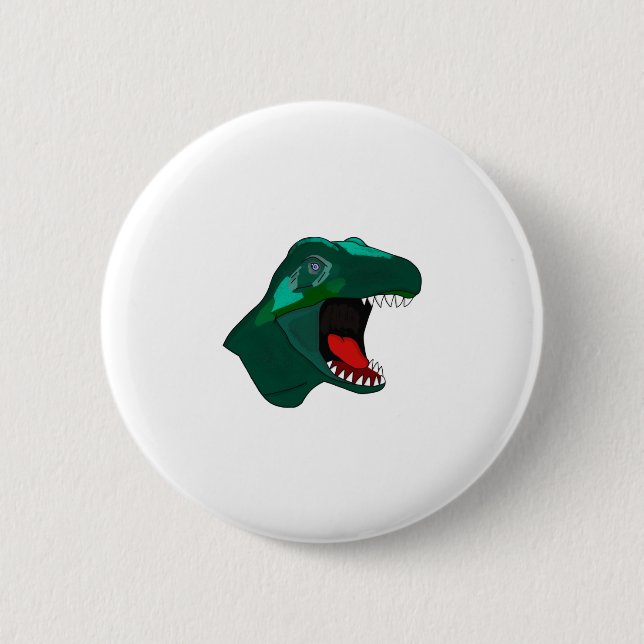 T Rex Dinossaur 6 Cm Round Badge (Front)