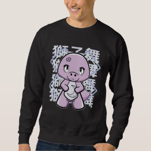 T Rex Dinsoaur With Moon Pastel Goth Sweatshirt