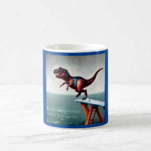 T Rex diving Coffee Mug