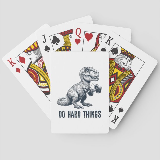 T-Rex Do Hard Things Playing Cards (Back)