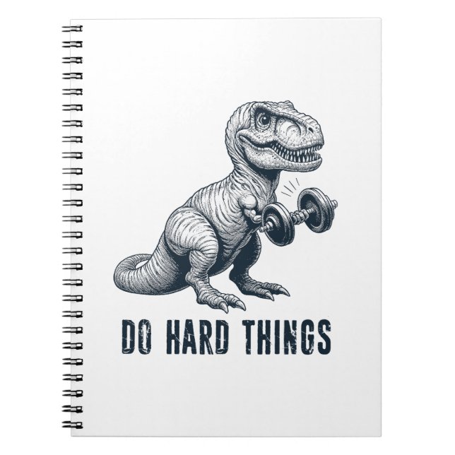 T-Rex Do Hard Things Playing Cards Notebook (Front)
