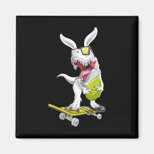 T Rex Easter Dinosaur Bunny Holding An Egg And Ska Magnet