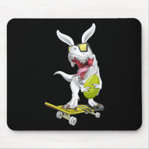 T Rex Easter Dinosaur Bunny Holding An Egg And Ska Mouse Pad