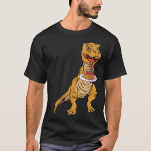 T rex eating Pasta for Spaghetti and Pasta Fans T-Shirt