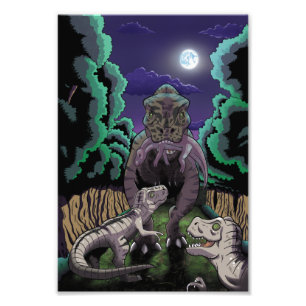 T-Rex Family Photo Print
