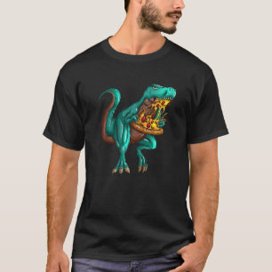 T rex Fast Food  Tyrannosaurus Rex Eats Pizza Fan T-Shirt