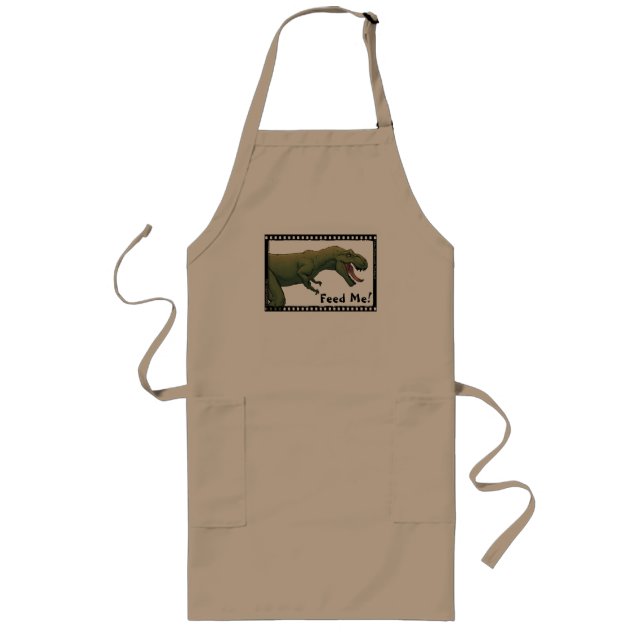 T-Rex Feed Me! Dinosaur Tyrannosaurus  Long Apron (Front)