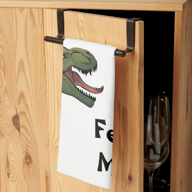 T-Rex Feed Me! Dinosaur Tyrannosaurus  Tea Towel (Thirds Fold)