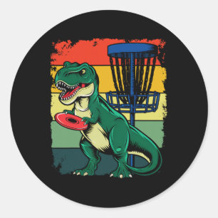 T Rex Frisbee Dinosaur Recreational Tosser Dino Di Classic Round Sticker