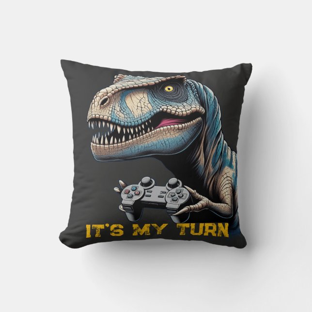 T-Rex Gamer It’s My Turn Design Cushion (Front)