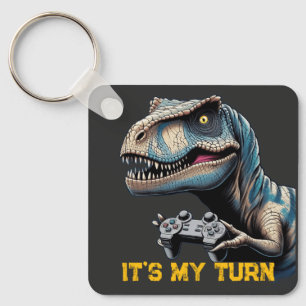 T-Rex Gamer It’s My Turn Design Key Ring