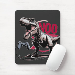 T-Rex Gamer Rage No More Design Mouse Pad